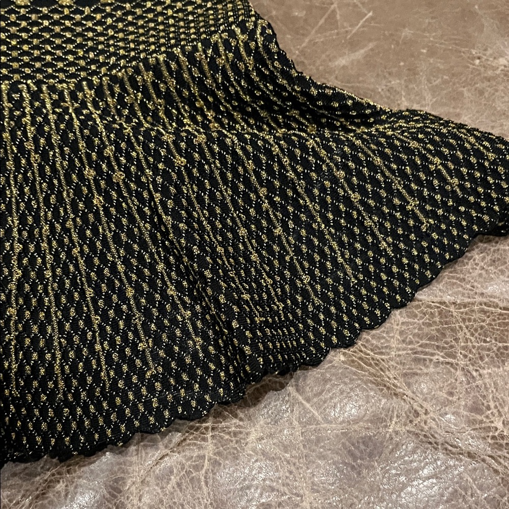 Torn by Ronny Kobo Black and Gold Peplum Blouse - Picture 5 of 11